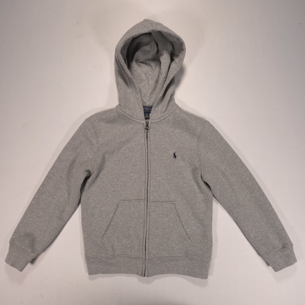 Polo Ralph Lauren Toddler and Little Boys Cotton Fleece Hoodie Size 7 Gray EUC!